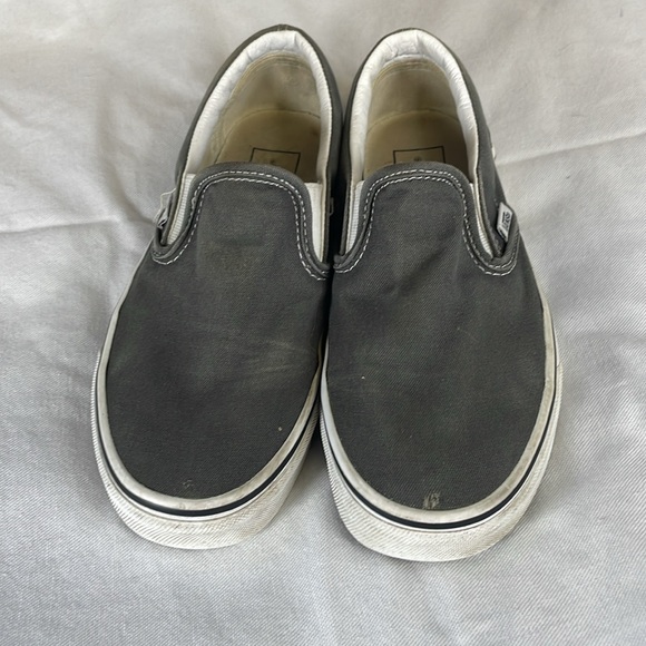 Vans Classic Grey Slip on Shoes Unisex Size M5 -W 6.5 - Picture 4 of 7